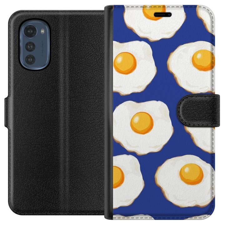 Lommeboketui til Motorola Moto E32s med Stekte egg motiv i gruppen SMARTTELEFON & NETTBRETT / Mobilbeskyttelse / Motorola hos TP E-commerce Nordic AB (A54239)