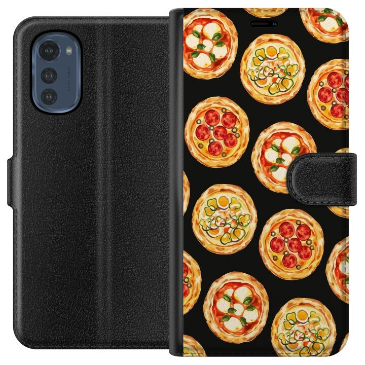 Lommeboketui til Motorola Moto E32s med Pizza motiv i gruppen SMARTTELEFON & NETTBRETT / Mobilbeskyttelse / Motorola hos TP E-commerce Nordic AB (A54246)