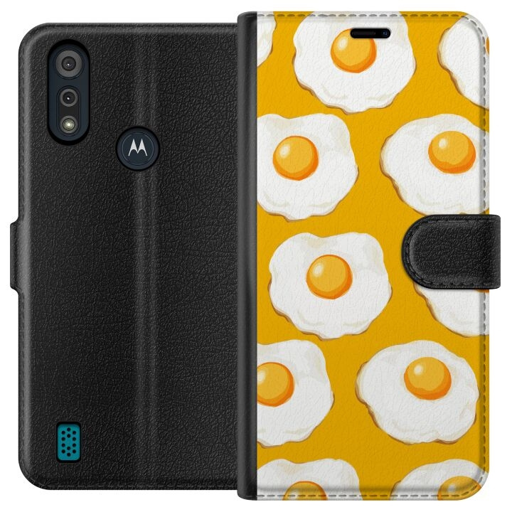 Lommeboketui til Motorola Moto E6i med Stekt egg motiv i gruppen SMARTTELEFON & NETTBRETT / Mobilbeskyttelse / Motorola hos TP E-commerce Nordic AB (A54316)