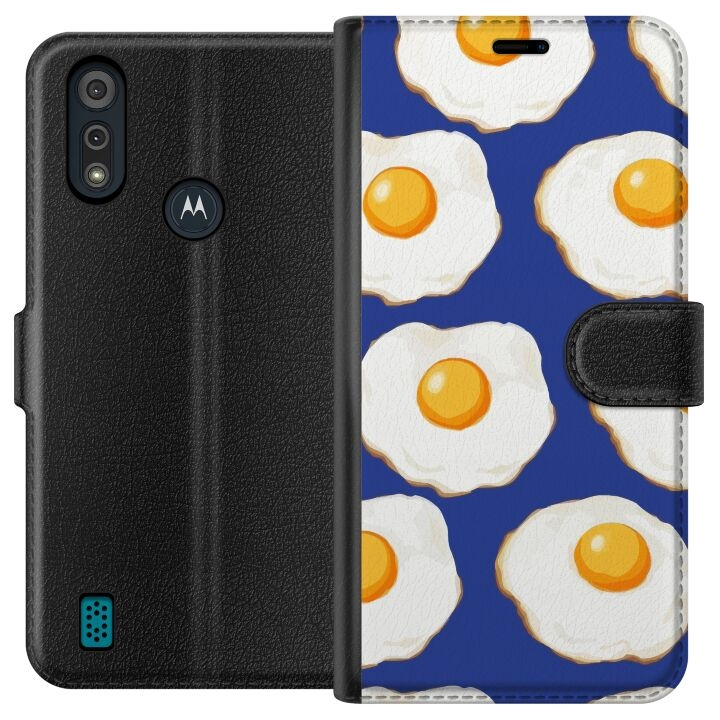 Lommeboketui til Motorola Moto E6i med Stekte egg motiv i gruppen SMARTTELEFON & NETTBRETT / Mobilbeskyttelse / Motorola hos TP E-commerce Nordic AB (A54320)