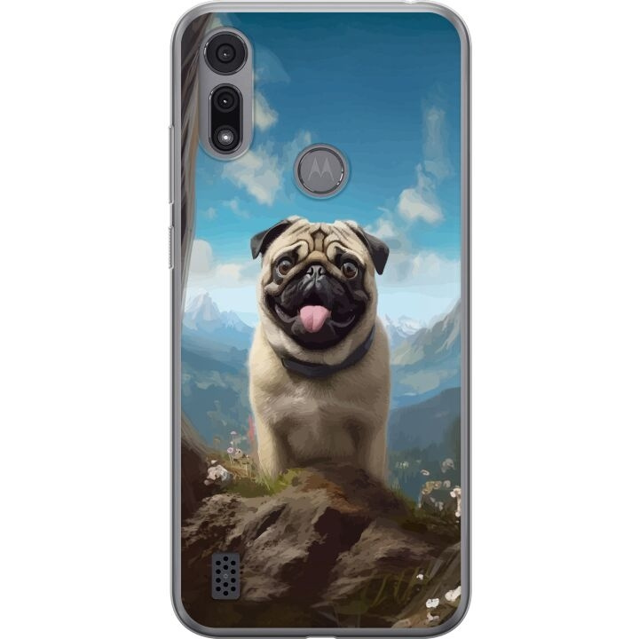 Mobildeksel til Motorola Moto E6i med Glad Hund motiv i gruppen SMARTTELEFON & NETTBRETT / Mobilbeskyttelse / Motorola hos TP E-commerce Nordic AB (A54359)