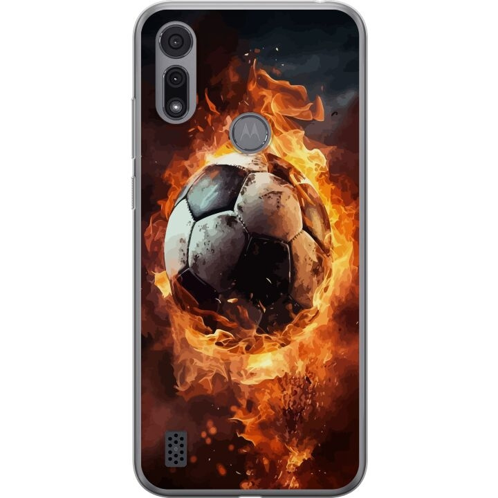 Mobildeksel til Motorola Moto E6i med Fotball motiv i gruppen SMARTTELEFON & NETTBRETT / Mobilbeskyttelse / Motorola hos TP E-commerce Nordic AB (A54362)