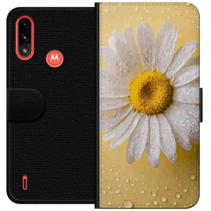 Lommeboketui til Motorola Moto E7 Power med Porselensblomst motiv i gruppen SMARTTELEFON & NETTBRETT / Mobilbeskyttelse / Motorola hos TP E-commerce Nordic AB (A54422)