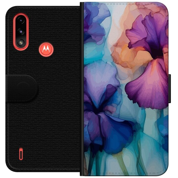 Lommeboketui til Motorola Moto E7 Power med Magiske blomster motiv i gruppen SMARTTELEFON & NETTBRETT / Mobilbeskyttelse / Motorola hos TP E-commerce Nordic AB (A54425)