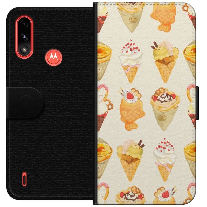 Lommeboketui til Motorola Moto E7 Power med Glassig motiv i gruppen SMARTTELEFON & NETTBRETT / Mobilbeskyttelse / Motorola hos TP E-commerce Nordic AB (A54433)