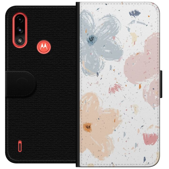 Lommeboketui til Motorola Moto E7 Power med Blomster motiv i gruppen SMARTTELEFON & NETTBRETT / Mobilbeskyttelse / Motorola hos TP E-commerce Nordic AB (A54434)