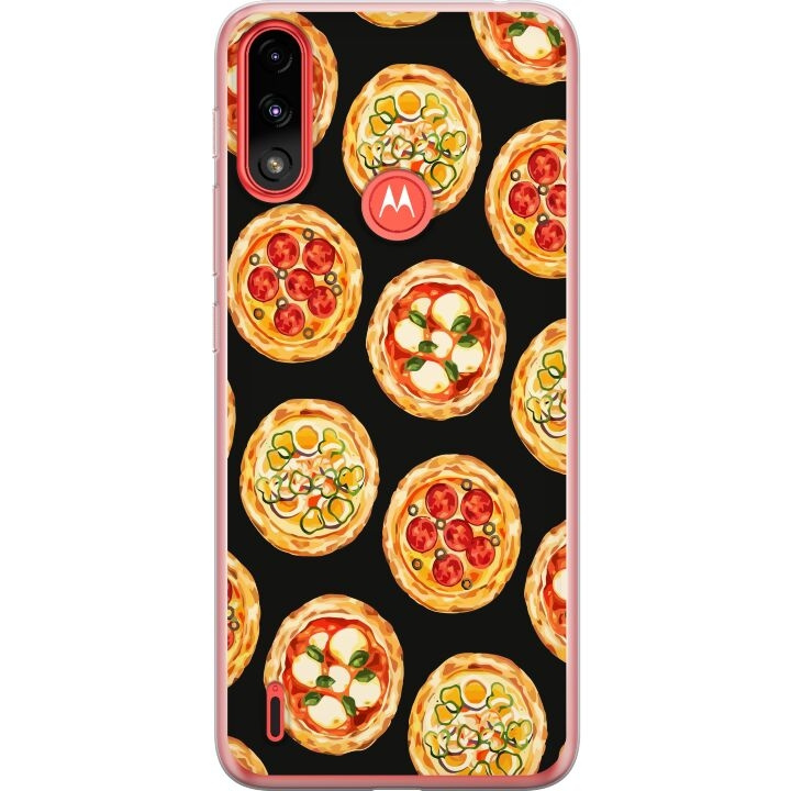 Mobildeksel til Motorola Moto E7 Power med Pizza motiv i gruppen SMARTTELEFON & NETTBRETT / Mobilbeskyttelse / Motorola hos TP E-commerce Nordic AB (A54462)