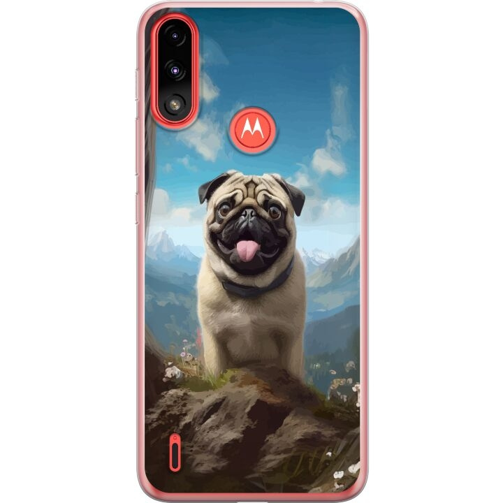 Mobildeksel til Motorola Moto E7 Power med Glad Hund motiv i gruppen SMARTTELEFON & NETTBRETT / Mobilbeskyttelse / Motorola hos TP E-commerce Nordic AB (A54467)