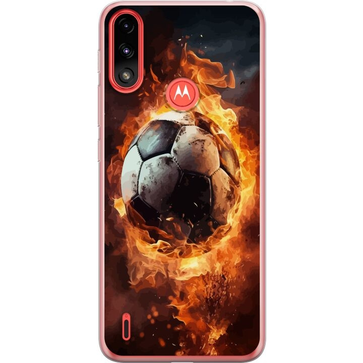 Mobildeksel til Motorola Moto E7 Power med Fotball motiv i gruppen SMARTTELEFON & NETTBRETT / Mobilbeskyttelse / Motorola hos TP E-commerce Nordic AB (A54470)