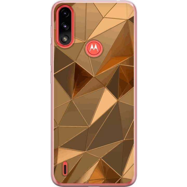 Mobildeksel til Motorola Moto E7 Power med 3D Gull motiv i gruppen SMARTTELEFON & NETTBRETT / Mobilbeskyttelse / Motorola hos TP E-commerce Nordic AB (A54473)