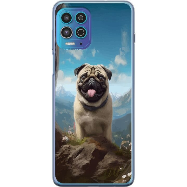 Mobildeksel til Motorola Moto G100 med Glad Hund motiv i gruppen SMARTTELEFON & NETTBRETT / Mobilbeskyttelse / Motorola hos TP E-commerce Nordic AB (A54629)