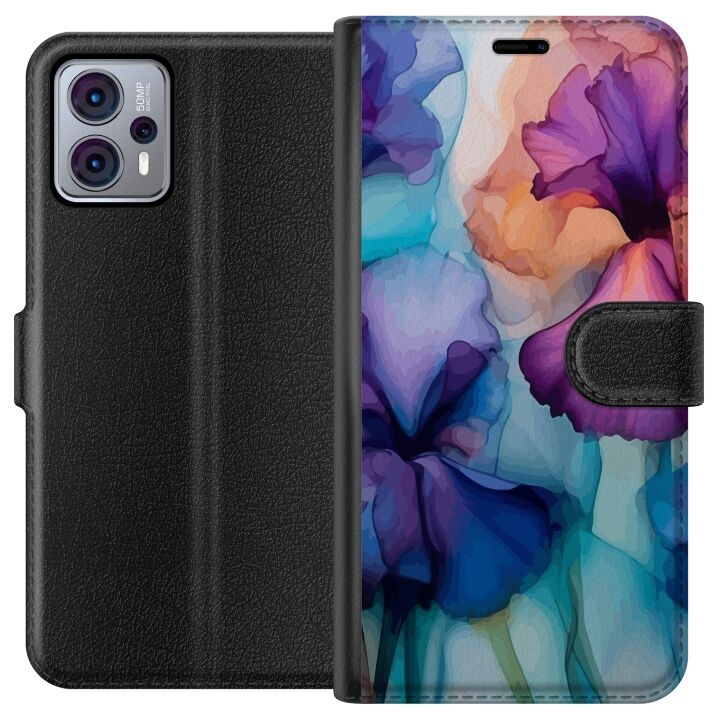 Lommeboketui til Motorola Moto G23 med Magiske blomster motiv i gruppen SMARTTELEFON & NETTBRETT / Mobilbeskyttelse / Motorola hos TP E-commerce Nordic AB (A54776)