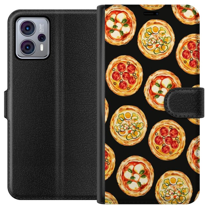 Lommeboketui til Motorola Moto G23 med Pizza motiv i gruppen SMARTTELEFON & NETTBRETT / Mobilbeskyttelse / Motorola hos TP E-commerce Nordic AB (A54786)