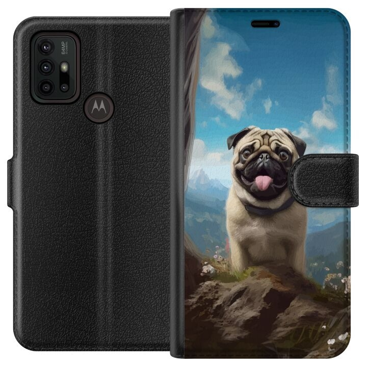 Lommeboketui til Motorola Moto G30 med Glad Hund motiv i gruppen SMARTTELEFON & NETTBRETT / Mobilbeskyttelse / Motorola hos TP E-commerce Nordic AB (A54845)