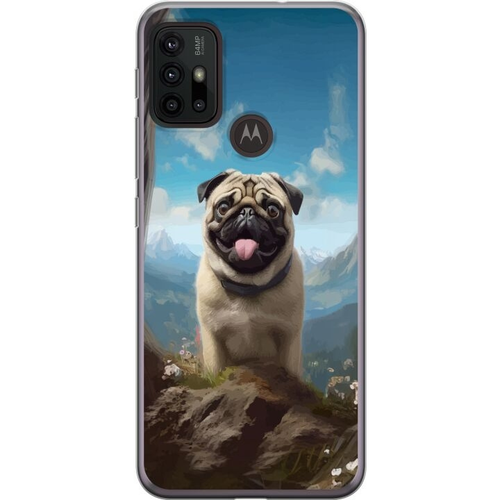 Mobildeksel til Motorola Moto G30 med Glad Hund motiv i gruppen SMARTTELEFON & NETTBRETT / Mobilbeskyttelse / Motorola hos TP E-commerce Nordic AB (A54872)