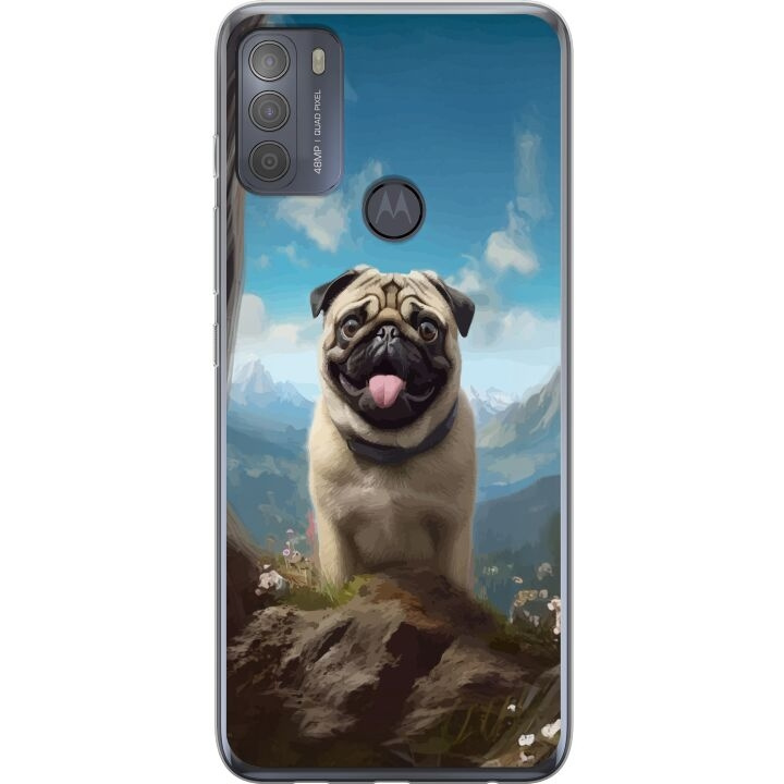 Mobildeksel til Motorola Moto G50 med Glad Hund motiv i gruppen SMARTTELEFON & NETTBRETT / Mobilbeskyttelse / Motorola hos TP E-commerce Nordic AB (A55061)