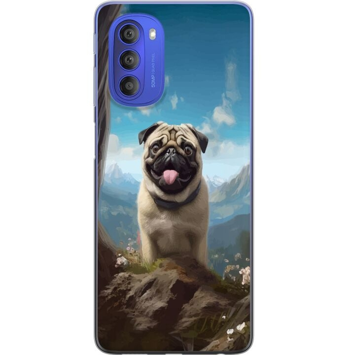 Mobildeksel til Motorola Moto G51 5G med Glad Hund motiv i gruppen SMARTTELEFON & NETTBRETT / Mobilbeskyttelse / Motorola hos TP E-commerce Nordic AB (A55088)