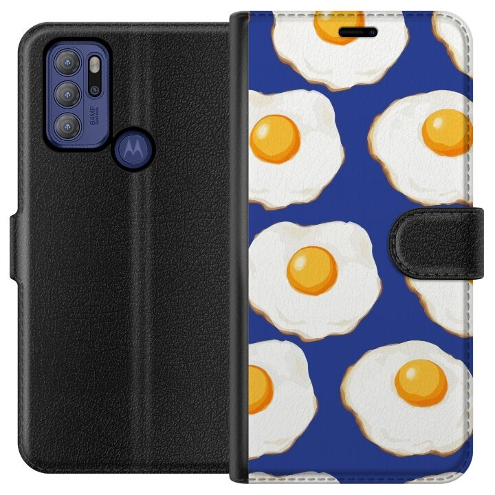 Lommeboketui til Motorola Moto G60S med Stekte egg motiv i gruppen SMARTTELEFON & NETTBRETT / Mobilbeskyttelse / Motorola hos TP E-commerce Nordic AB (A55184)