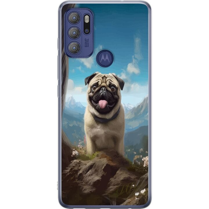 Mobildeksel til Motorola Moto G60S med Glad Hund motiv i gruppen SMARTTELEFON & NETTBRETT / Mobilbeskyttelse / Motorola hos TP E-commerce Nordic AB (A55223)