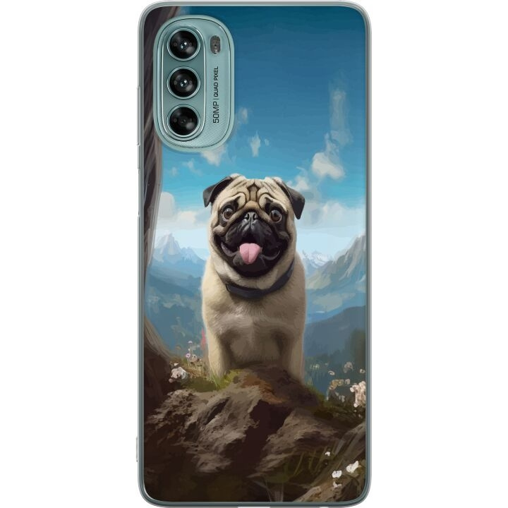 Mobildeksel til Motorola Moto G62 5G med Glad Hund motiv i gruppen SMARTTELEFON & NETTBRETT / Mobilbeskyttelse / Motorola hos TP E-commerce Nordic AB (A55250)