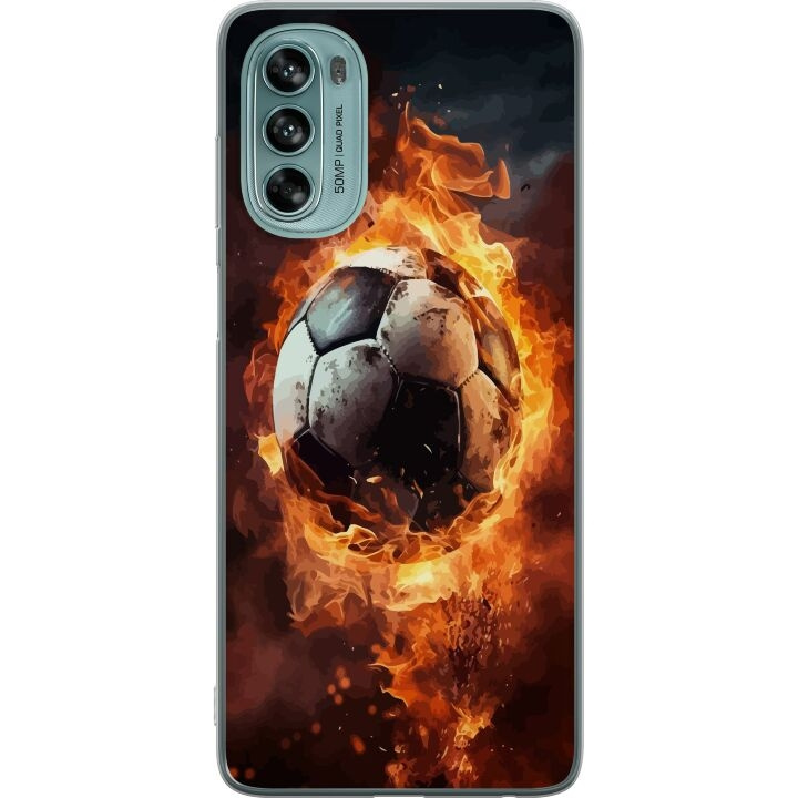 Mobildeksel til Motorola Moto G62 5G med Fotball motiv i gruppen SMARTTELEFON & NETTBRETT / Mobilbeskyttelse / Motorola hos TP E-commerce Nordic AB (A55253)