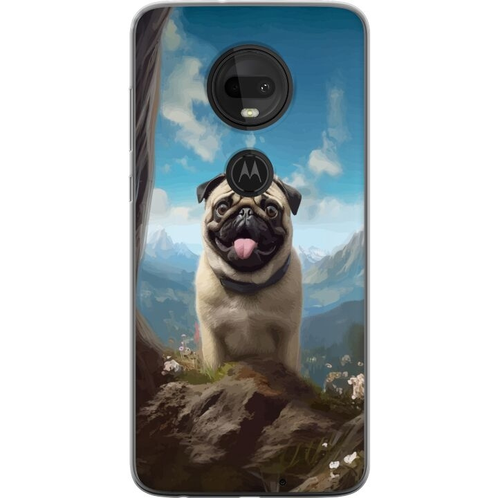 Mobildeksel til Motorola Moto G7 med Glad Hund motiv i gruppen SMARTTELEFON & NETTBRETT / Mobilbeskyttelse / Motorola hos TP E-commerce Nordic AB (A55277)