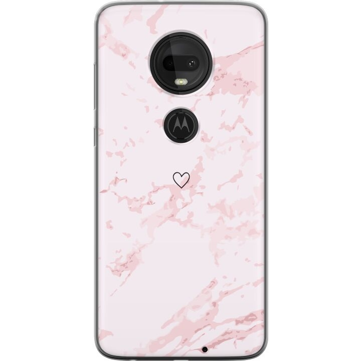 Mobildeksel til Motorola Moto G7 med Rosa Hjerte motiv i gruppen SMARTTELEFON & NETTBRETT / Mobilbeskyttelse / Motorola hos TP E-commerce Nordic AB (A55282)