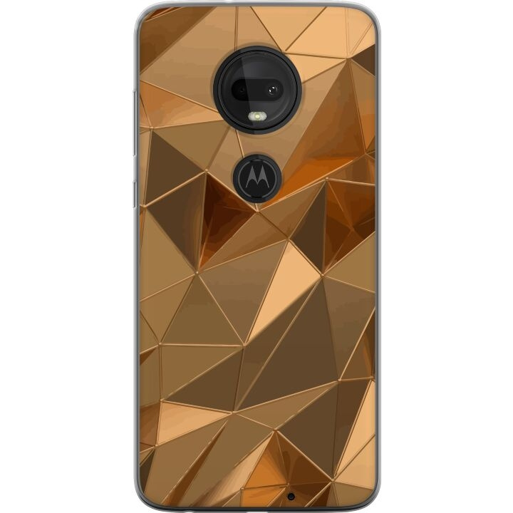 Mobildeksel til Motorola Moto G7 med 3D Gull motiv i gruppen SMARTTELEFON & NETTBRETT / Mobilbeskyttelse / Motorola hos TP E-commerce Nordic AB (A55283)