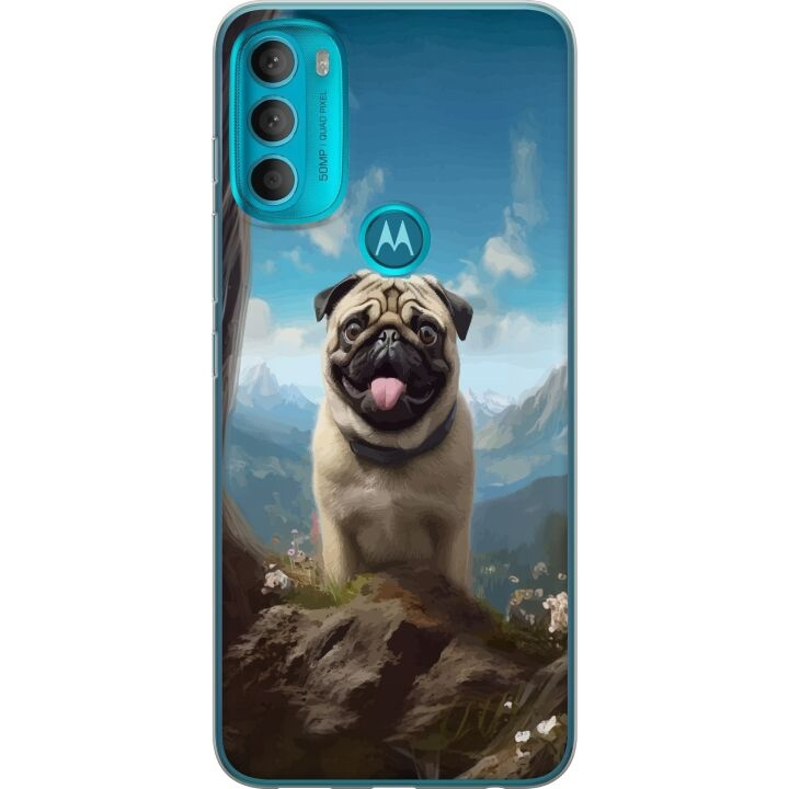 Mobildeksel til Motorola Moto G71 5G med Glad Hund motiv i gruppen SMARTTELEFON & NETTBRETT / Mobilbeskyttelse / Motorola hos TP E-commerce Nordic AB (A55304)