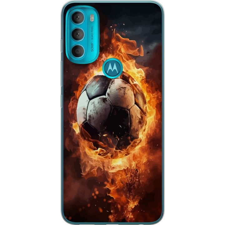 Mobildeksel til Motorola Moto G71 5G med Fotball motiv i gruppen SMARTTELEFON & NETTBRETT / Mobilbeskyttelse / Motorola hos TP E-commerce Nordic AB (A55307)