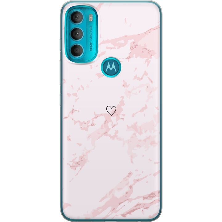 Mobildeksel til Motorola Moto G71 5G med Rosa Hjerte motiv i gruppen SMARTTELEFON & NETTBRETT / Mobilbeskyttelse / Motorola hos TP E-commerce Nordic AB (A55309)