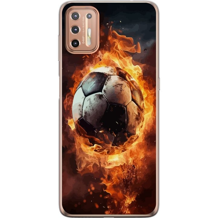 Mobildeksel til Motorola Moto G9 Plus med Fotball motiv i gruppen SMARTTELEFON & NETTBRETT / Mobilbeskyttelse / Motorola hos TP E-commerce Nordic AB (A55550)