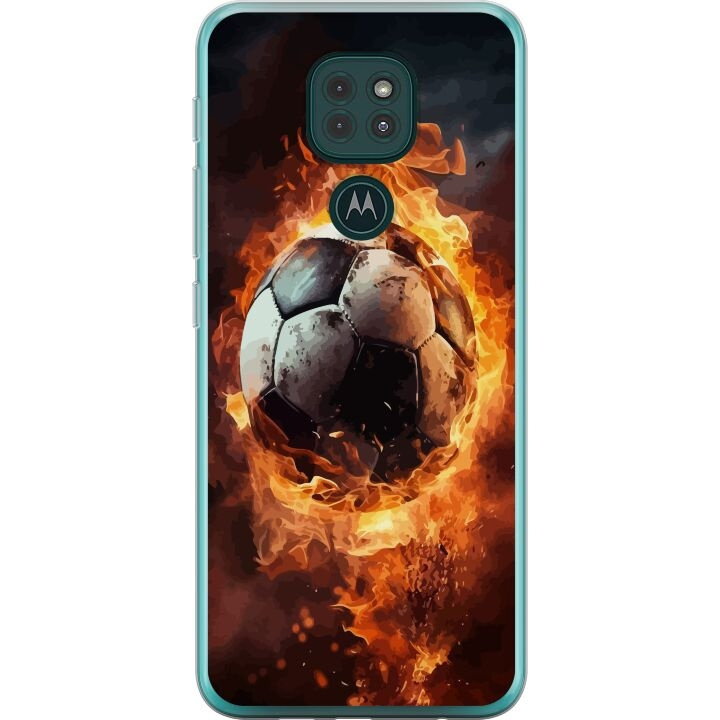 Mobildeksel til Motorola Moto G9 Play med Fotball motiv i gruppen SMARTTELEFON & NETTBRETT / Mobilbeskyttelse / Motorola hos TP E-commerce Nordic AB (A55631)