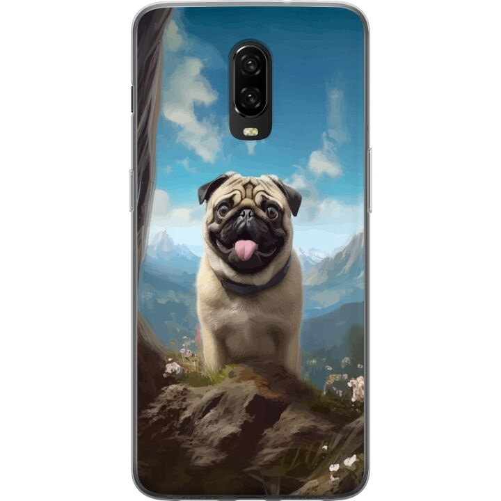 Mobildeksel til OnePlus 6T med Glad Hund motiv i gruppen SMARTTELEFON & NETTBRETT / Mobilbeskyttelse / OnePlus hos TP E-commerce Nordic AB (A56573)