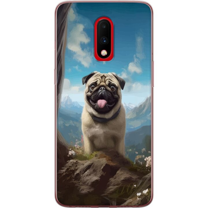 Mobildeksel til OnePlus 7 med Glad Hund motiv i gruppen SMARTTELEFON & NETTBRETT / Mobilbeskyttelse / OnePlus hos TP E-commerce Nordic AB (A56627)