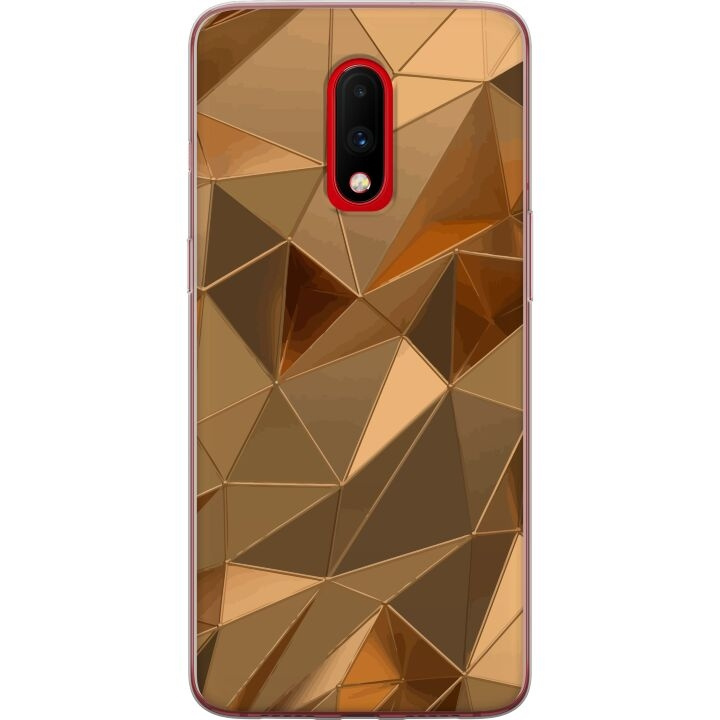 Mobildeksel til OnePlus 7 med 3D Gull motiv i gruppen SMARTTELEFON & NETTBRETT / Mobilbeskyttelse / OnePlus hos TP E-commerce Nordic AB (A56633)