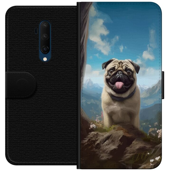 Lommeboketui til OnePlus 7T Pro med Glad Hund motiv i gruppen SMARTTELEFON & NETTBRETT / Mobilbeskyttelse / OnePlus hos TP E-commerce Nordic AB (A56762)