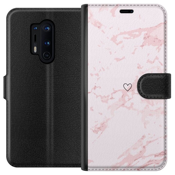 Lommeboketui til OnePlus 8 Pro med Rosa Hjerte motiv i gruppen SMARTTELEFON & NETTBRETT / Mobilbeskyttelse / OnePlus hos TP E-commerce Nordic AB (A56875)