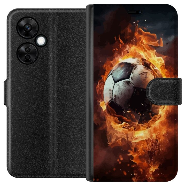 Lommeboketui til OnePlus Nord CE3 med Fotball motiv i gruppen SMARTTELEFON & NETTBRETT / Mobilbeskyttelse / OnePlus hos TP E-commerce Nordic AB (A57683)