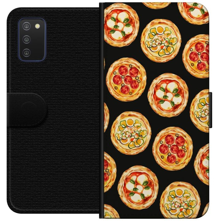 Lommeboketui til Samsung Galaxy A03s med Pizza motiv i gruppen SMARTTELEFON & NETTBRETT / Mobilbeskyttelse / Samsung hos TP E-commerce Nordic AB (A58269)