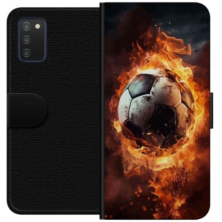 Lommeboketui til Samsung Galaxy A03s med Fotball motiv i gruppen SMARTTELEFON & NETTBRETT / Mobilbeskyttelse / Samsung hos TP E-commerce Nordic AB (A58277)