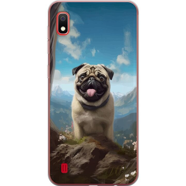 Mobildeksel til Samsung Galaxy A10 med Glad Hund motiv i gruppen SMARTTELEFON & NETTBRETT / Mobilbeskyttelse / Samsung hos TP E-commerce Nordic AB (A58517)