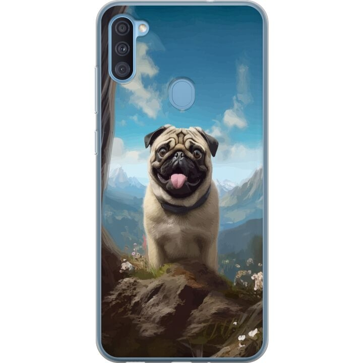 Mobildeksel til Samsung Galaxy A11 med Glad Hund motiv i gruppen SMARTTELEFON & NETTBRETT / Mobilbeskyttelse / Samsung hos TP E-commerce Nordic AB (A58571)