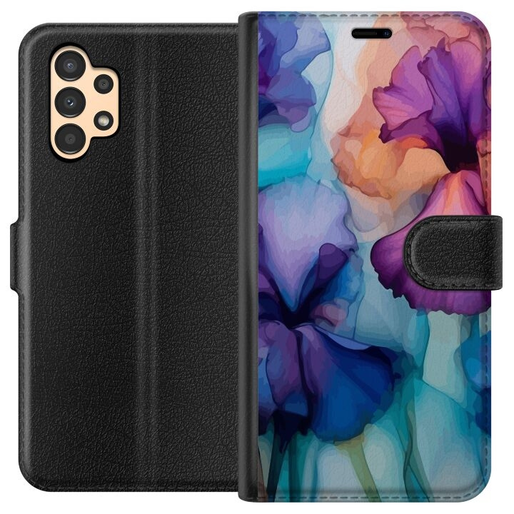 Lommeboketui til Samsung Galaxy A13 med Magiske blomster motiv i gruppen SMARTTELEFON & NETTBRETT / Mobilbeskyttelse / Samsung hos TP E-commerce Nordic AB (A58637)