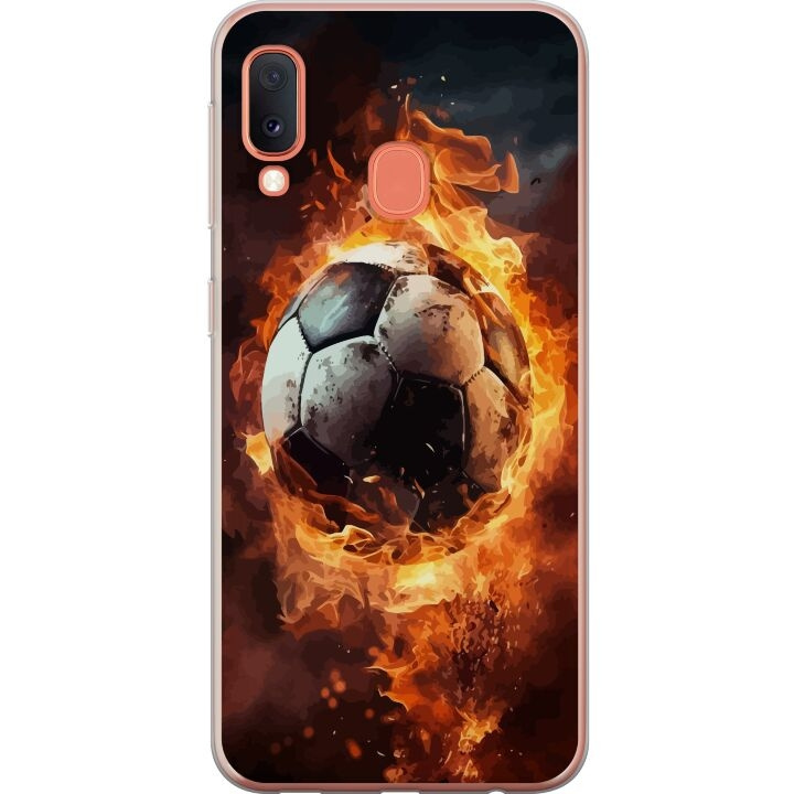 Mobildeksel til Samsung Galaxy A20e med Fotball motiv i gruppen SMARTTELEFON & NETTBRETT / Mobilbeskyttelse / Samsung hos TP E-commerce Nordic AB (A58844)