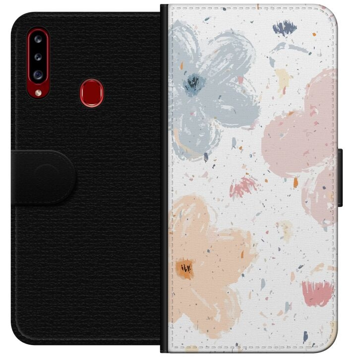 Lommeboketui til Samsung Galaxy A20s med Blomster motiv i gruppen SMARTTELEFON & NETTBRETT / Mobilbeskyttelse / Samsung hos TP E-commerce Nordic AB (A58862)