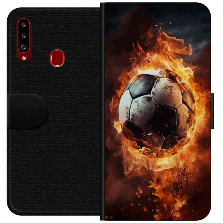 Lommeboketui til Samsung Galaxy A20s med Fotball motiv i gruppen SMARTTELEFON & NETTBRETT / Mobilbeskyttelse / Samsung hos TP E-commerce Nordic AB (A58871)