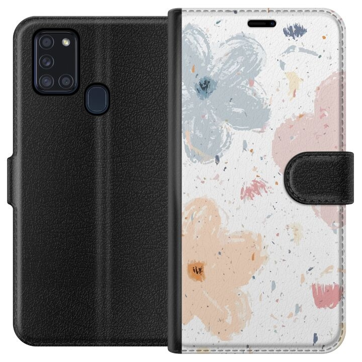 Lommeboketui til Samsung Galaxy A21s med Blomster motiv i gruppen SMARTTELEFON & NETTBRETT / Mobilbeskyttelse / Samsung hos TP E-commerce Nordic AB (A58916)