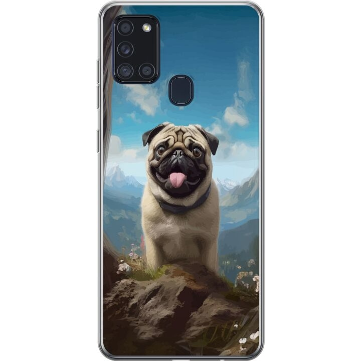 Mobildeksel til Samsung Galaxy A21s med Glad Hund motiv i gruppen SMARTTELEFON & NETTBRETT / Mobilbeskyttelse / Samsung hos TP E-commerce Nordic AB (A58949)