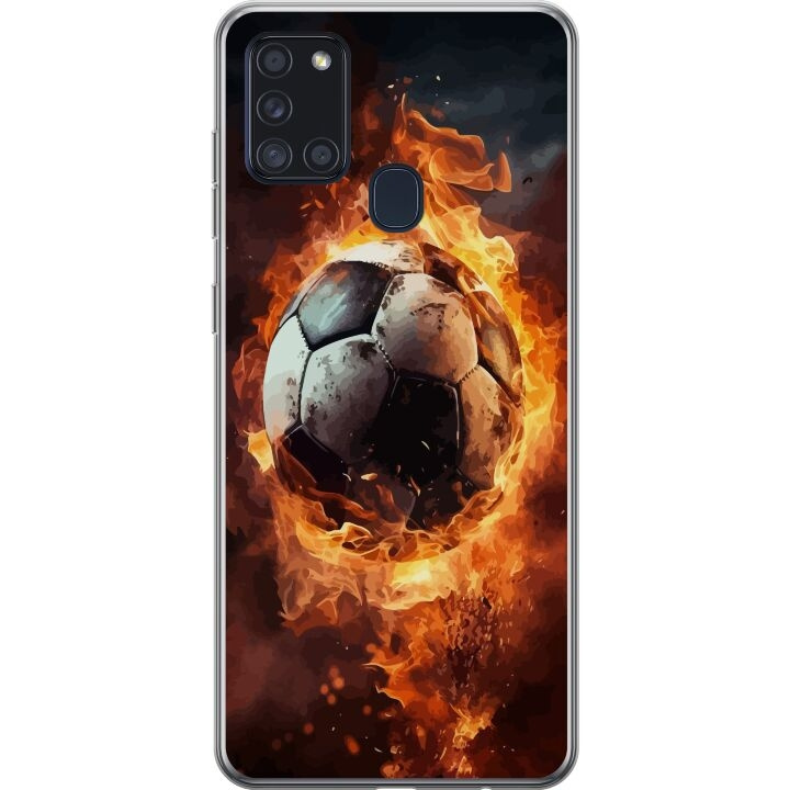 Mobildeksel til Samsung Galaxy A21s med Fotball motiv i gruppen SMARTTELEFON & NETTBRETT / Mobilbeskyttelse / Samsung hos TP E-commerce Nordic AB (A58952)